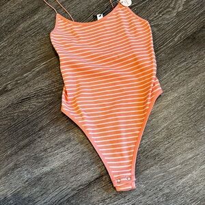 Coral and white ribbed body suit, UO, NWT